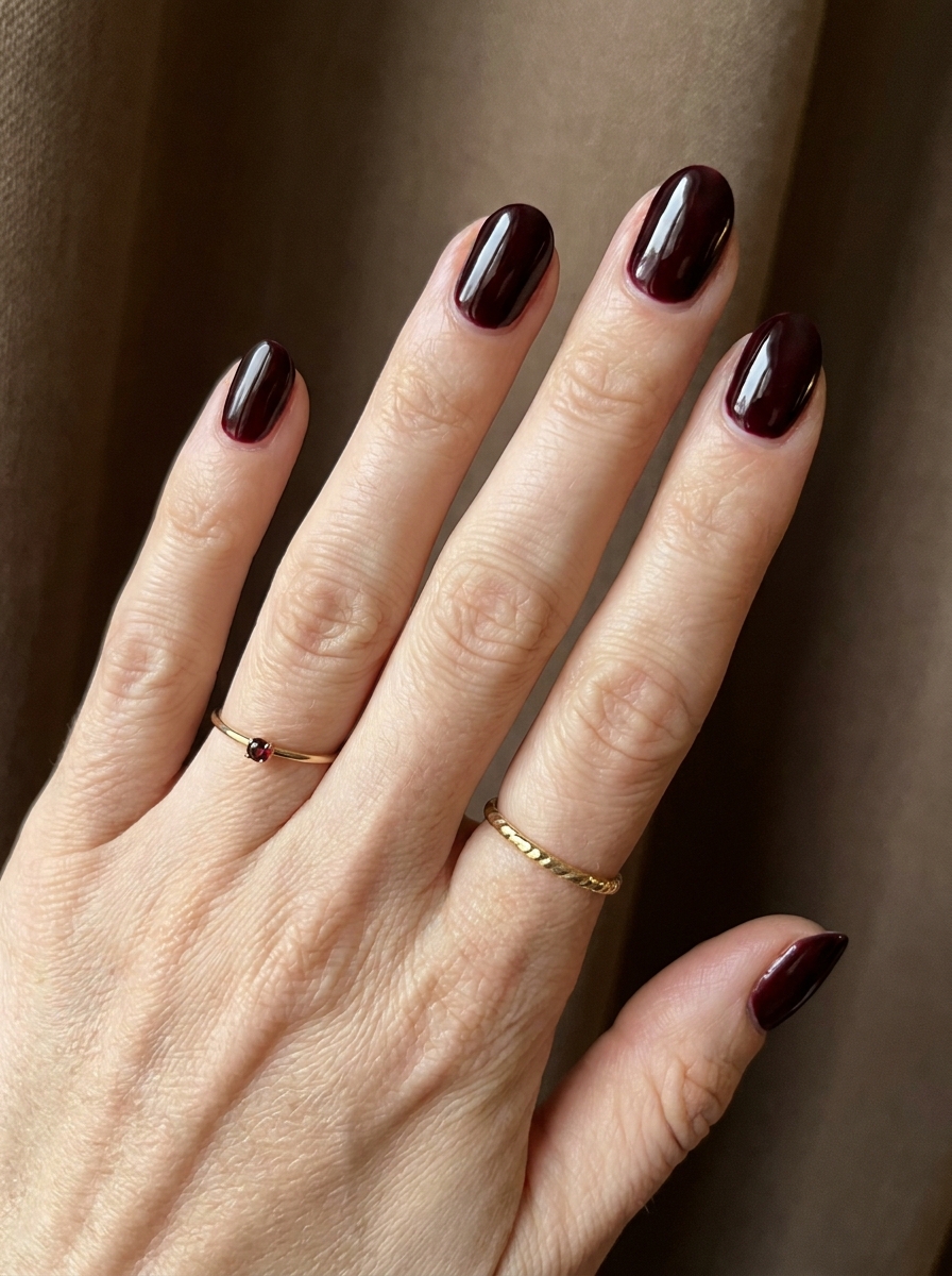 Black Cherry Herbstnägel als Nägel Inspiration Herbst 2026